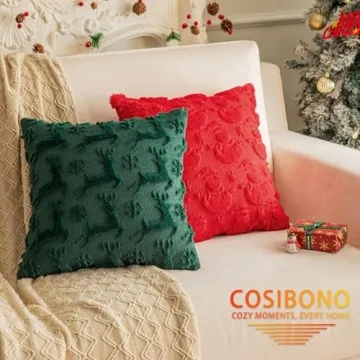 COZY COSIBONO Christmas Reindeer Pillow Covers Set