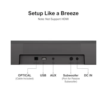 ULTIMEA 5.1ch Sound Bar - Surround Sound for TV