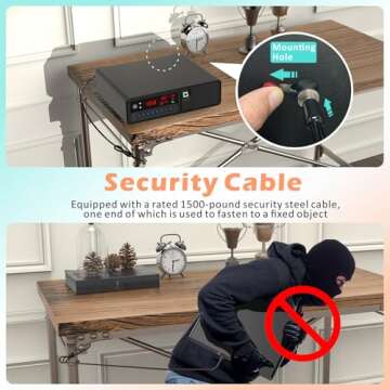 Z ZLJUAN Slide-Away Pistol Handgun Safe, Quick Access Gun Safe with LCD Display of Temp,Humidity,Time,Low Battery Warning,Unlock State,Drawer Safe for Nightstand Bedside Home (Upgraded Version)