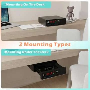 Z ZLJUAN Slide-Away Pistol Handgun Safe, Quick Access Gun Safe with LCD Display of Temp,Humidity,Time,Low Battery Warning,Unlock State,Drawer Safe for Nightstand Bedside Home (Upgraded Version)