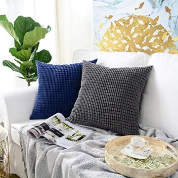 Soft Corduroy Decorative Pillow Covers - 2 Pack