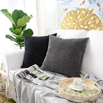 Soft Corduroy Decorative Pillow Covers - 2 Pack