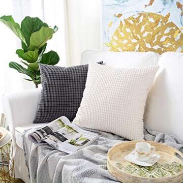 Soft Corduroy Decorative Pillow Covers - 2 Pack