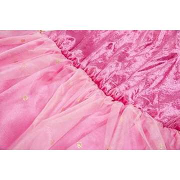 Okidokiyo Girls Sleeping Beauty Aurora Costume Princess Costume Halloween Party Dress Up Cosplay