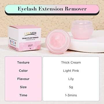 LASHVIEW Eyelash Extension Remover Cream, Special LILY Flavor Cream, Lash Extension Remover Cream Professional Eyelash Extensions Remover for Salon,5g