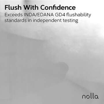 Nolla Flushable Wipes - Plant-Based & Eco-Friendly 60 Count