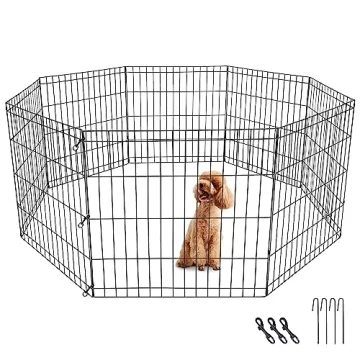Sturdy Foldable Metal Pet Playpen for Small Animals - Indoor & Outdoor Use