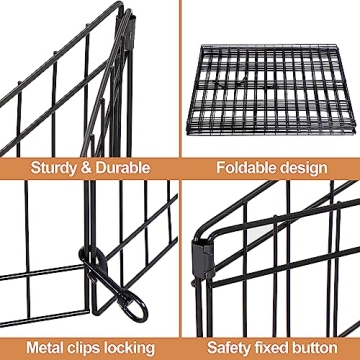 Durable Foldable Metal Pet Playpen for Small Animals