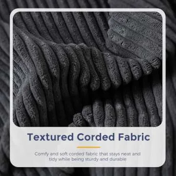 MAXYOYO Floor Sofa Bean Bag Sofa Couch, Comfy Floor Sofa Couch with Back Support, Portable Sofa Couch Bean Bag with Filling, Corded Sofa Seating for Living Room Bedroom Apartment, Dark Grey