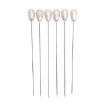 Hicello 144Pcs Sewing Pin, White Pearl Head Pins, Dressmaking Pins for Fabric Weddings Corsage Florists 55mm/2.17inch