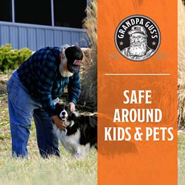 Grandpa Gus's Natural Tick Repellent Spray with Essential Oils - for Humans, DEET-Free, Up to 8 Hours of Protection, Camper Essentials, Safe Around Kids and Dogs, 4 oz (Pack of 2)