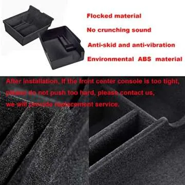 Luumtee 3PCS Center Console Organizer Tray Fit For Latest 2023 2022 2021 Tesla model 3/Y Armrest Hidden Cubby Drawer Storage Box with Coin and Sunglass Holder Interior Accessories Tray (Flocked)