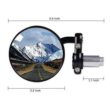 KAWELL Convex Motorcycle Mirror for Safe Riding