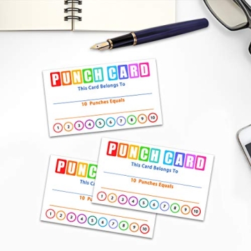 Punch Cards Kit 108 Incentive Reward Cards for Kids
