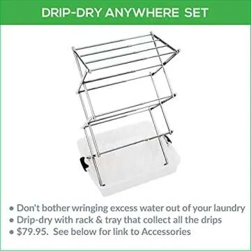 Lavario Portable Clothes Washer (Manual Non-Electric Portable Washing Machine for Camping, Apartments, RV’s, Delicates) (Blue & White) (Made in the USA)