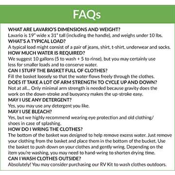 Lavario Portable Clothes Washer (Manual Non-Electric Portable Washing Machine for Camping, Apartments, RV’s, Delicates) (Blue & White) (Made in the USA)