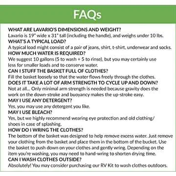 Lavario Portable Clothes Washer (Manual Non-Electric Portable Washing Machine for Camping, Apartments, RV’s, Delicates) (Blue & White) (Made in the USA)