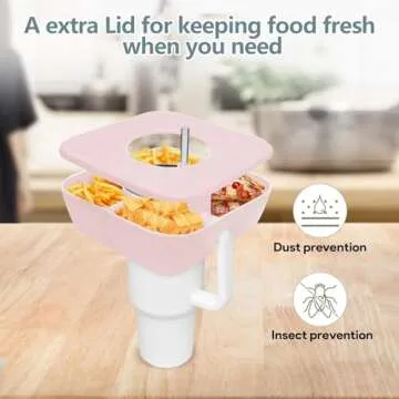 Snack Bowl with Cover for Stanley 40oz - Rose Quartz