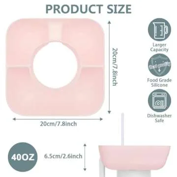 Snack Bowl with Cover for Stanley 40oz - Rose Quartz
