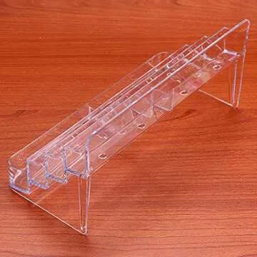 Hipiwe 2pcs 8 Pockets Acrylic Business Card Holder Stand Clear Desktop Countertop Acrylic Index Card Filling Display