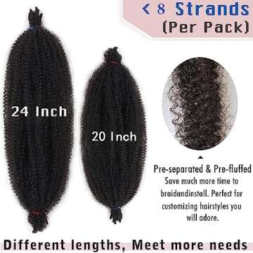 24 Inch Pre-Separated Spring Twist Hair for Braiding