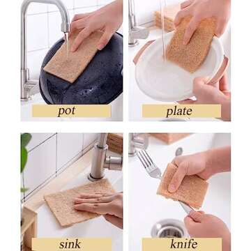 Eco-Friendly Natural Scouring Pads for Easy Cleaning