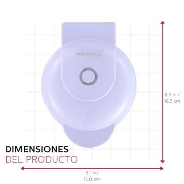 Holstein Housewares Personal/Mini Waffle Maker, Non-Stick Coating, Lavender - 4-inch Waffles in Minutes, Ideal for Breakfast, Brunch, Lunch or Snacks - Lilac Purple