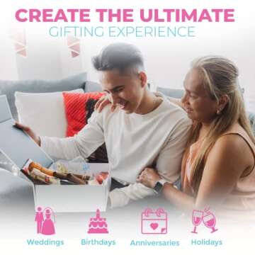 5Pack Large White Gift Box with Lid Magnetic Closure, 9.25x9.25x3.75" Bridesmaid Proposal Gifts Cute...