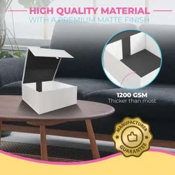 5Pack Large White Gift Box with Lid Magnetic Closure, 9.25x9.25x3.75" Bridesmaid Proposal Gifts Cute, Collapsible Christmas Gift Boxes with Lids for Presents, Holidays, Reusable Wedding Keepsake Box