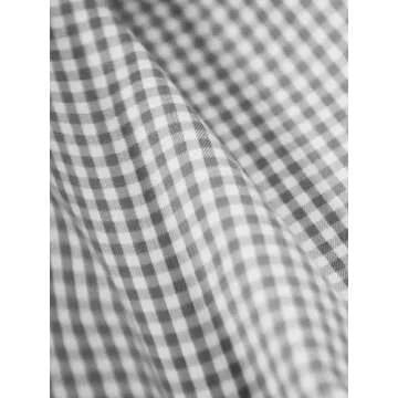 Van Heusen Men's Regular Fit Gingham Button Down Collar Dress Shirt, Red Henna, 19.5"-20" Neck 36"-37" Sleeve