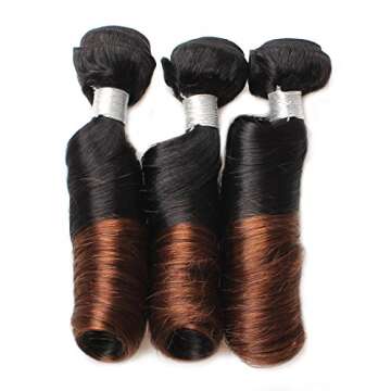 Allove 8A Brazilian Ombre Spring Curl Hair with Closure