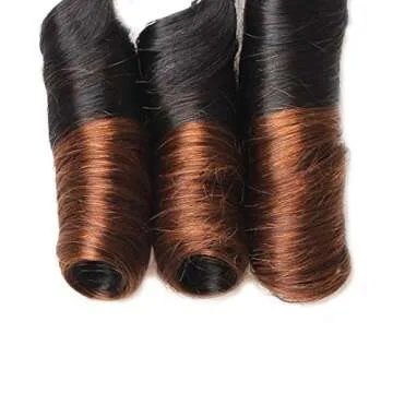 Allove 8A Brazilian Ombre Spring Curl Hair with Closure
