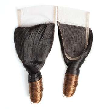 Allove 8A Brazilian Ombre Spring Curl Hair with Closure