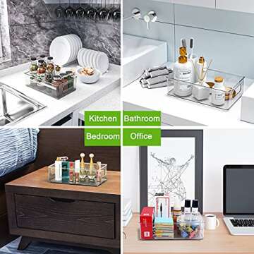 Refrigerator Organizer Bins Stackable Set of 4, Pantry Organization and Storage with 20pcs Food Storage Bags, Fridge Drawer with Handle, Clear Containers for Freezer Kitchen Cabinets Home