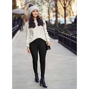 CHRLEISURE Women's Winter Warm Fleece Lined Leggings - Thick Velvet Tights Thermal Pants (Black, XS/S)