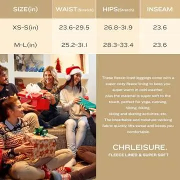 CHRLEISURE Women's Winter Warm Fleece Lined Leggings - Thick Velvet Tights Thermal Pants (Black, XS/S)