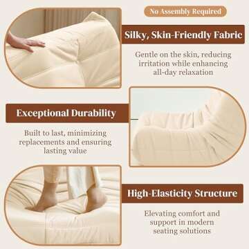 Gazecaia Bean Bag Chair - Modern Suede Comfort