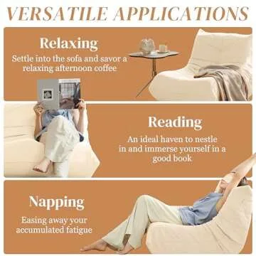 Gazecaia Bean Bag Chair - Modern Suede Comfort