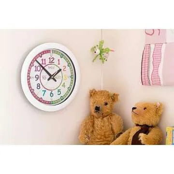 ertt Teaching Wall Clock - Learn The Time Wall Clock - Kids Analog Clock for Classroom, Playroom, Bedroom, Educational Room Decor - School Clock for Kids with Rainbow Face (29cm)