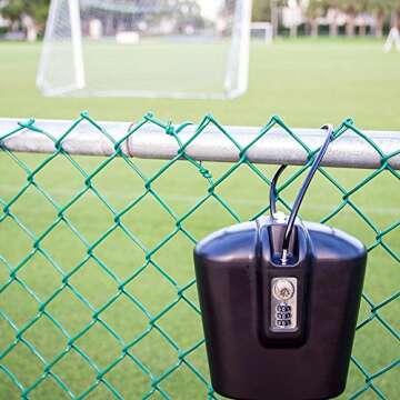 SAFEGO Portable Indoor/Outdoor Lock Box Safe with Key and Combination Access (Black)