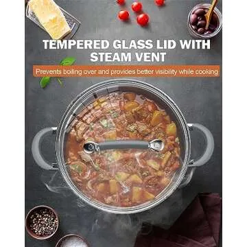 Cook N Home Cookware Basic Pots and Pans, 12 Piece set, Stainless Steel Grey Silicone Handle