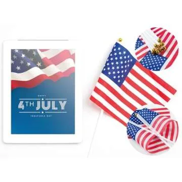 OHOME 12 Pack Mini American Flags for 4th of July