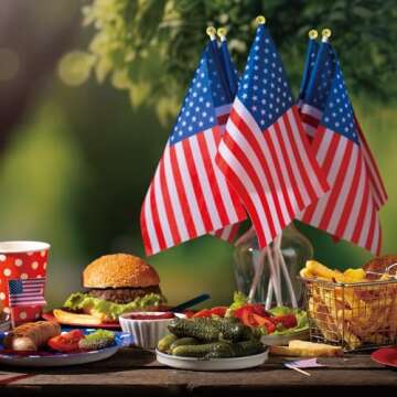 OHOME 12 Pack Mini American Flags for 4th of July