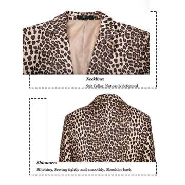 Stylish THWEI Mens Leopard Print Blazer Jacket