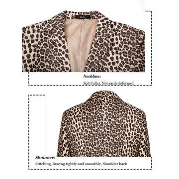 Stylish THWEI Mens Leopard Print Blazer Jacket