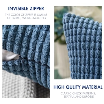 MIULEE Navy Blue Corduroy Decorative Pillow Covers