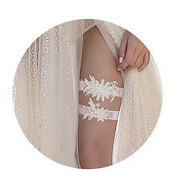Elegant WRNZL White Wedding Garters for Brides