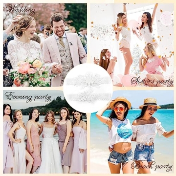 Elegant WRNZL White Wedding Garters for Brides