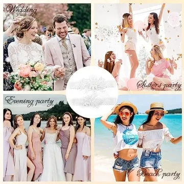 Elegant WRNZL White Wedding Garters for Brides