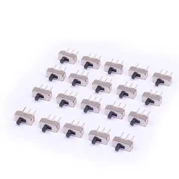 Cylewet 20Pcs 2 Position SPDT 1P2T Mini Vertical Slide Switch with 3 Pins PCB Panel for Arduino (Pack of 20) CYT1024